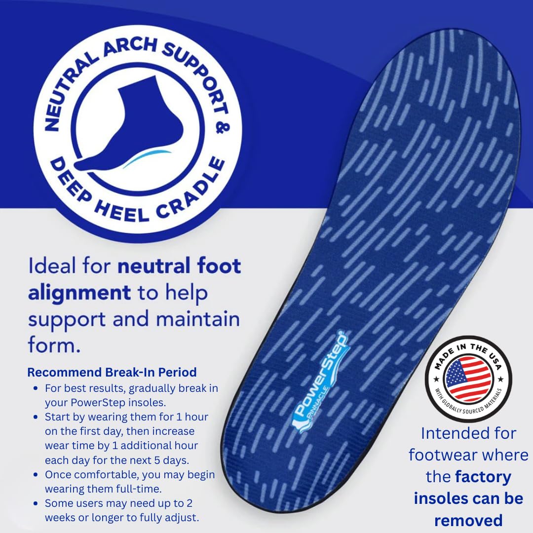 PowerStep Pinnacle colocadas dentro de zapatilla en uso, soporte real