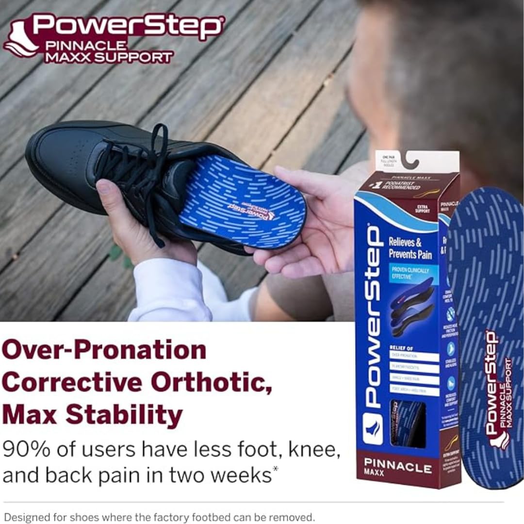 PowerStep plantilla en zapato deportivo ilustrando uso cómodo