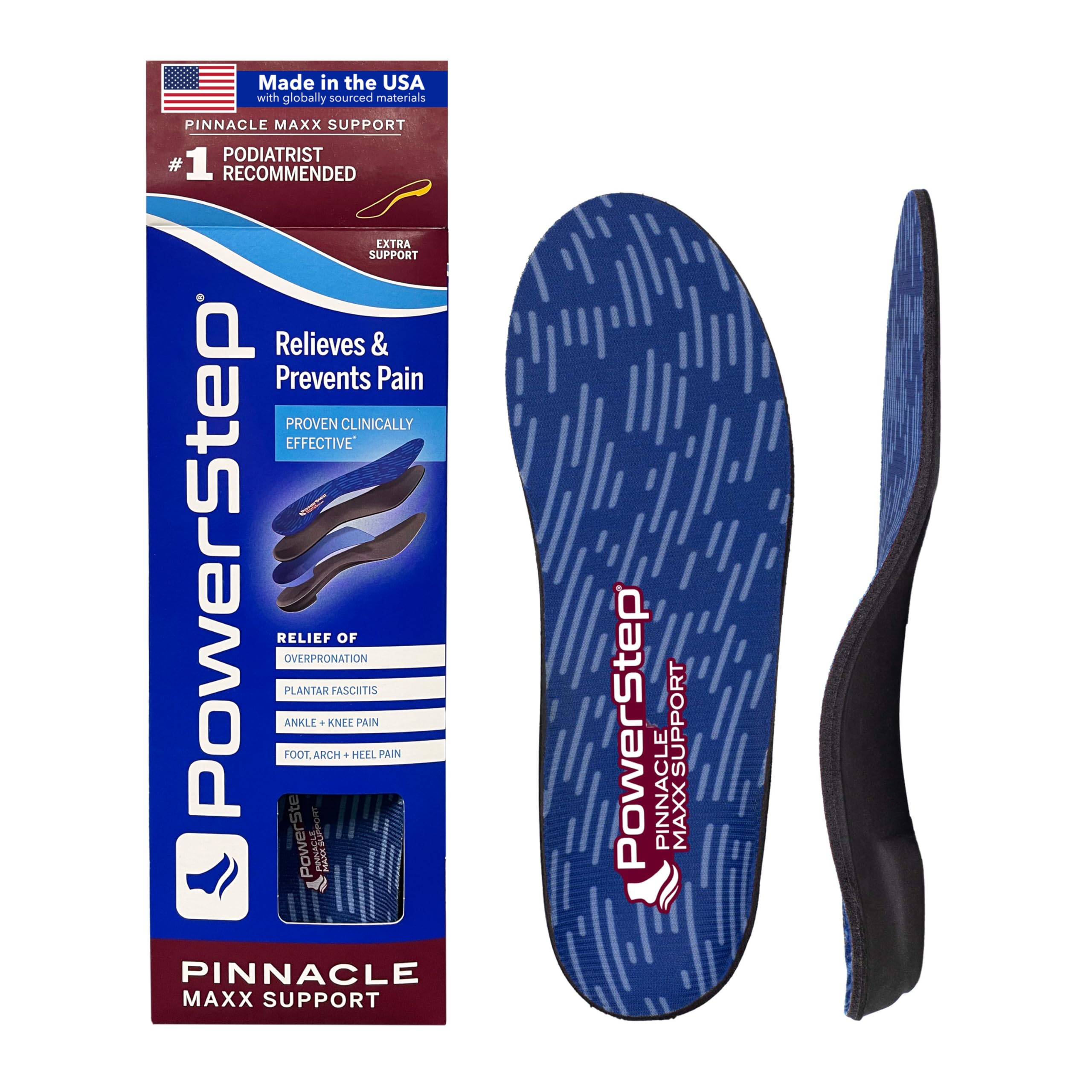 PowerStep vista frontal del producto mostrando forma y soporte