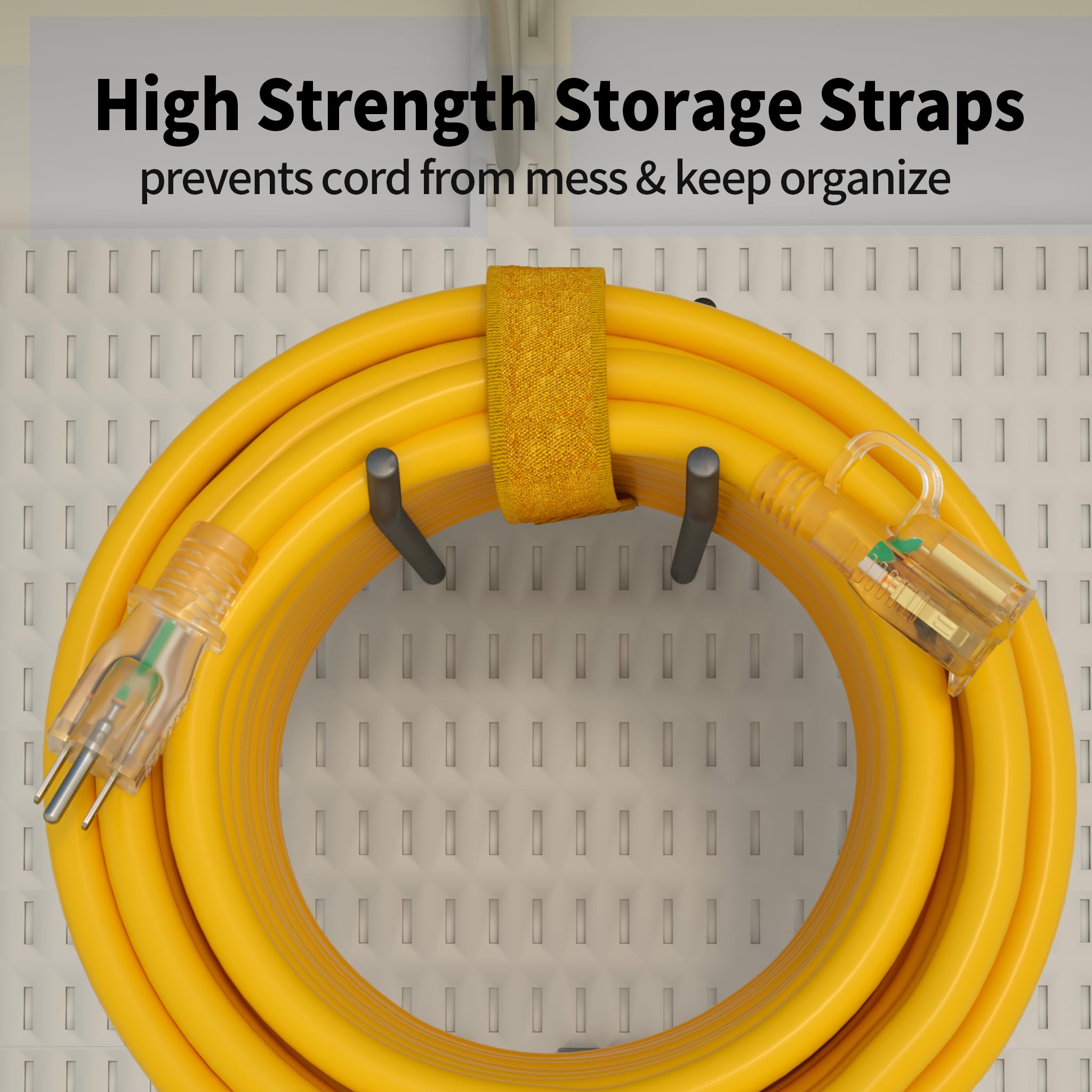 POWGRN cable en uso alimentando una sierra circular para trabajo pesado