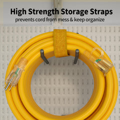 POWGRN cable en uso alimentando una sierra circular para trabajo pesado