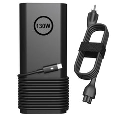 POWJDWZ vista frontal del adaptador 130W mostrando diseño compacto y potencia