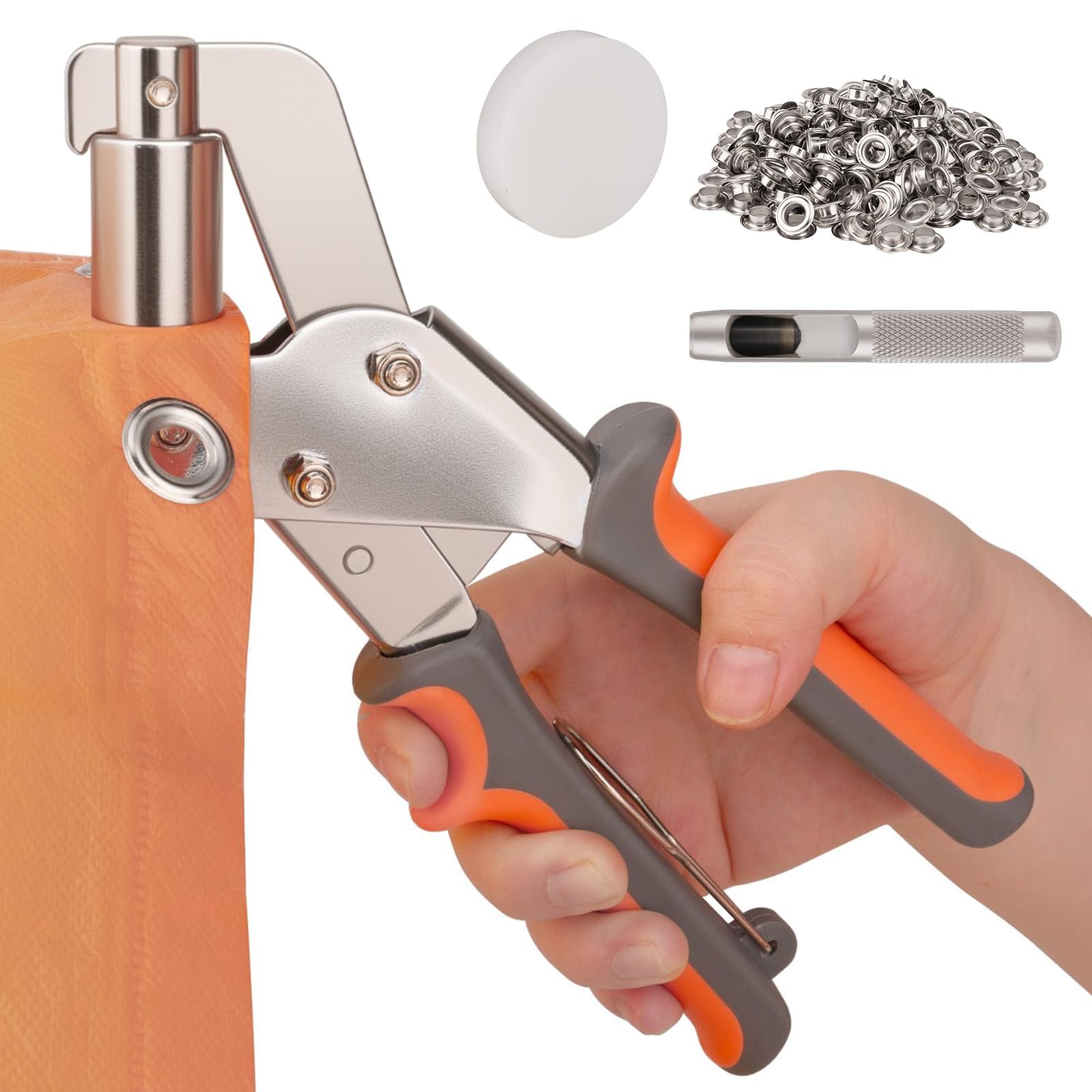 ppkbbeb vista frontal del kit con 500 ojales, ideal para proyectos duraderos
