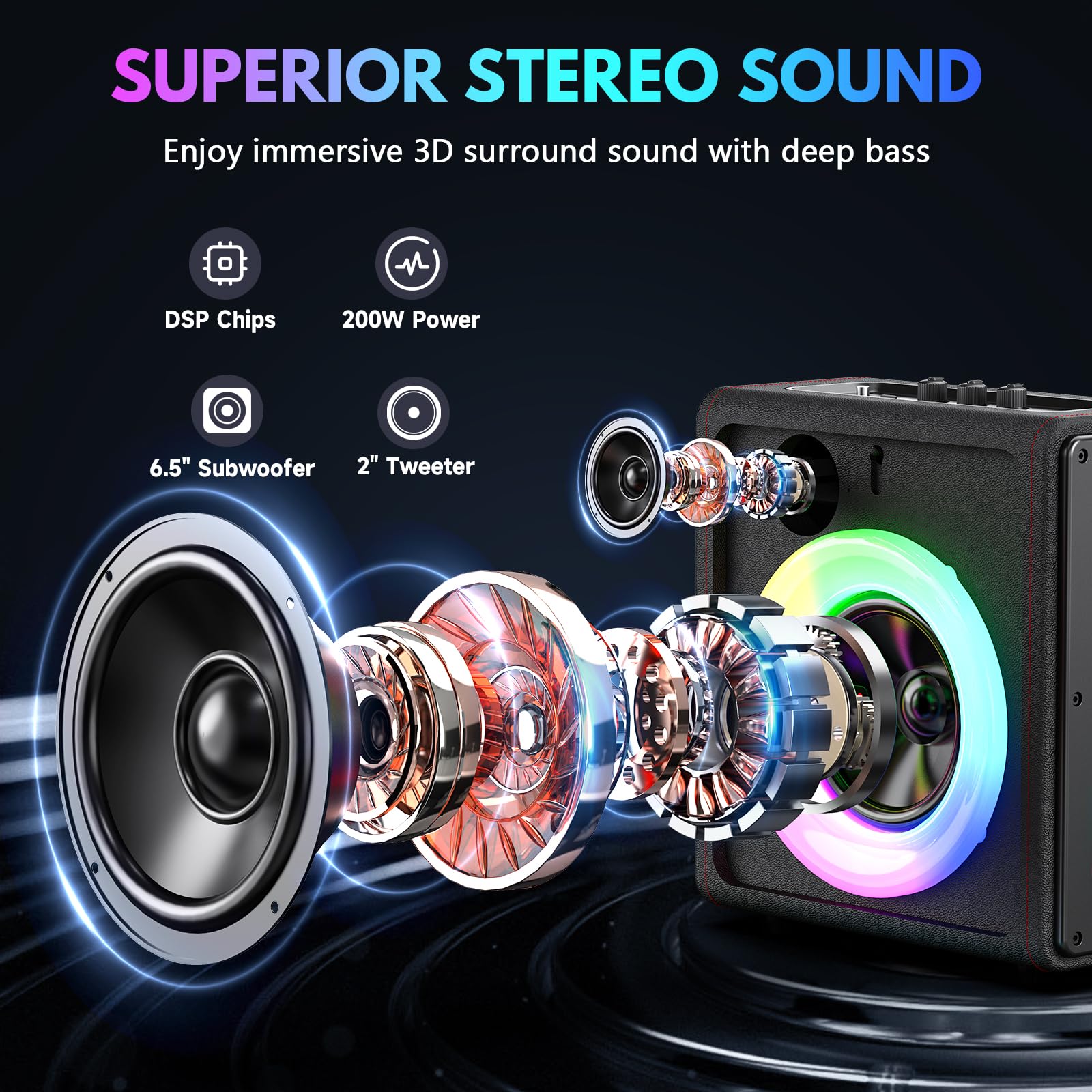 PPMIC MS75 detalle de woofer y tweeter mostrando definición de audio