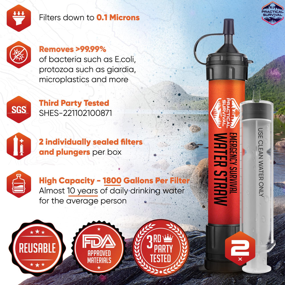 Practical Survival primer plano de la membrana que resalta filtración fina