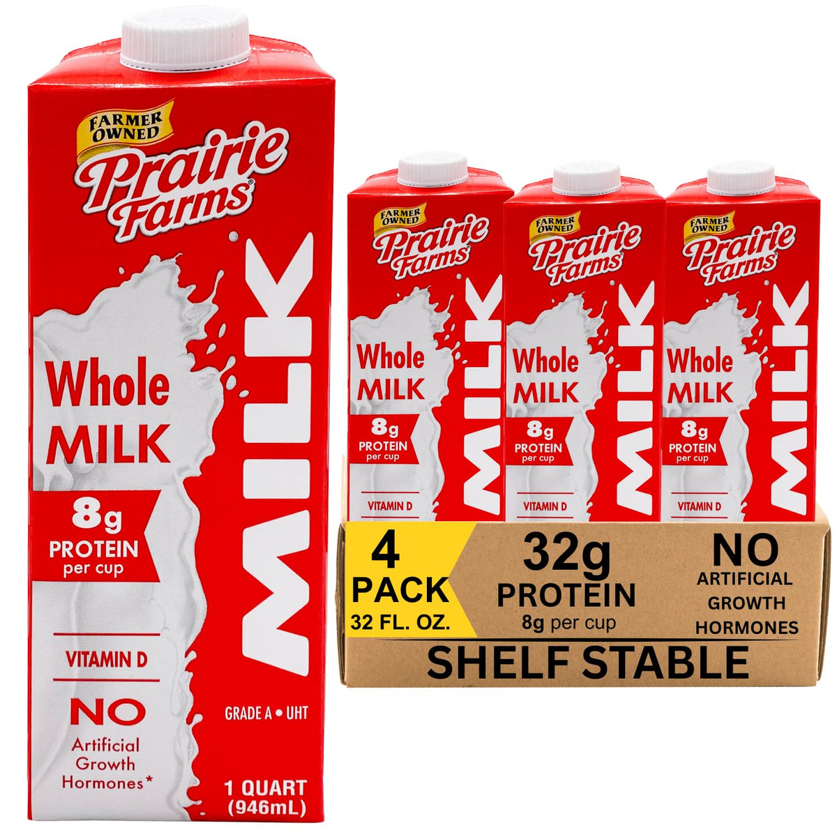 prairie farms frente del empaque mostrando el logo y beneficios de almacenamiento
