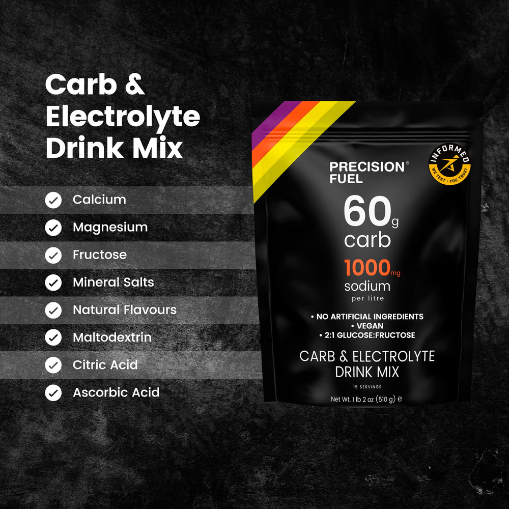 Precision Hydration bebida en botella siendo usada por ciclista para energía