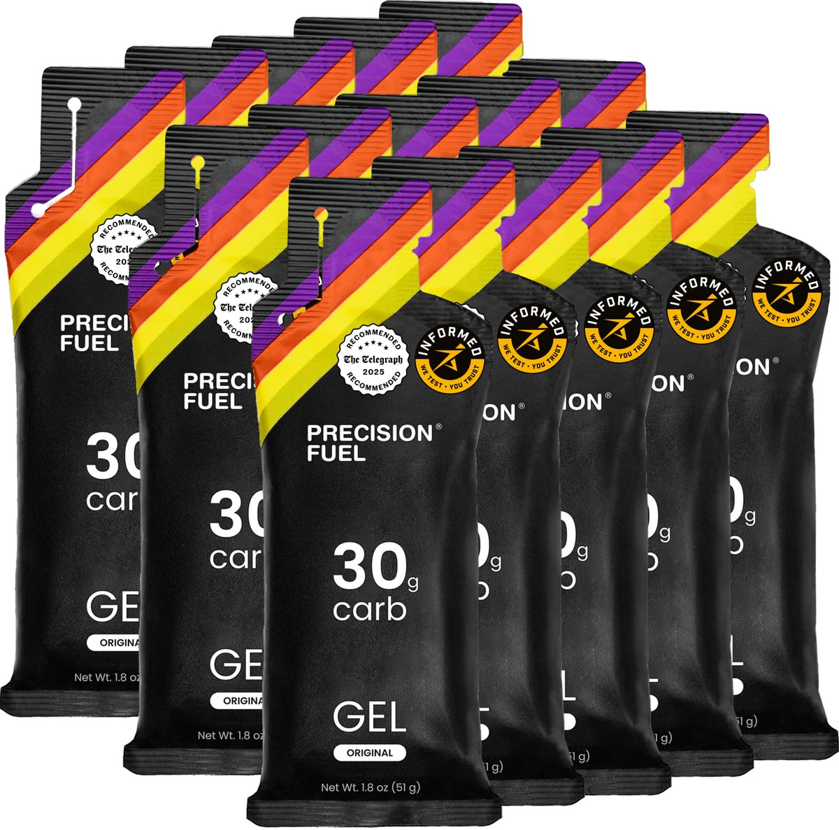 Precision Hydration PF30 envase frontal mostrando pack de 15 y beneficio de reposición rápida