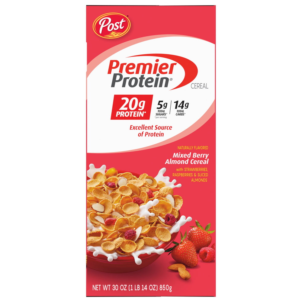 Premier Protein mesa de desayuno familiar con tazones y fruta fresca