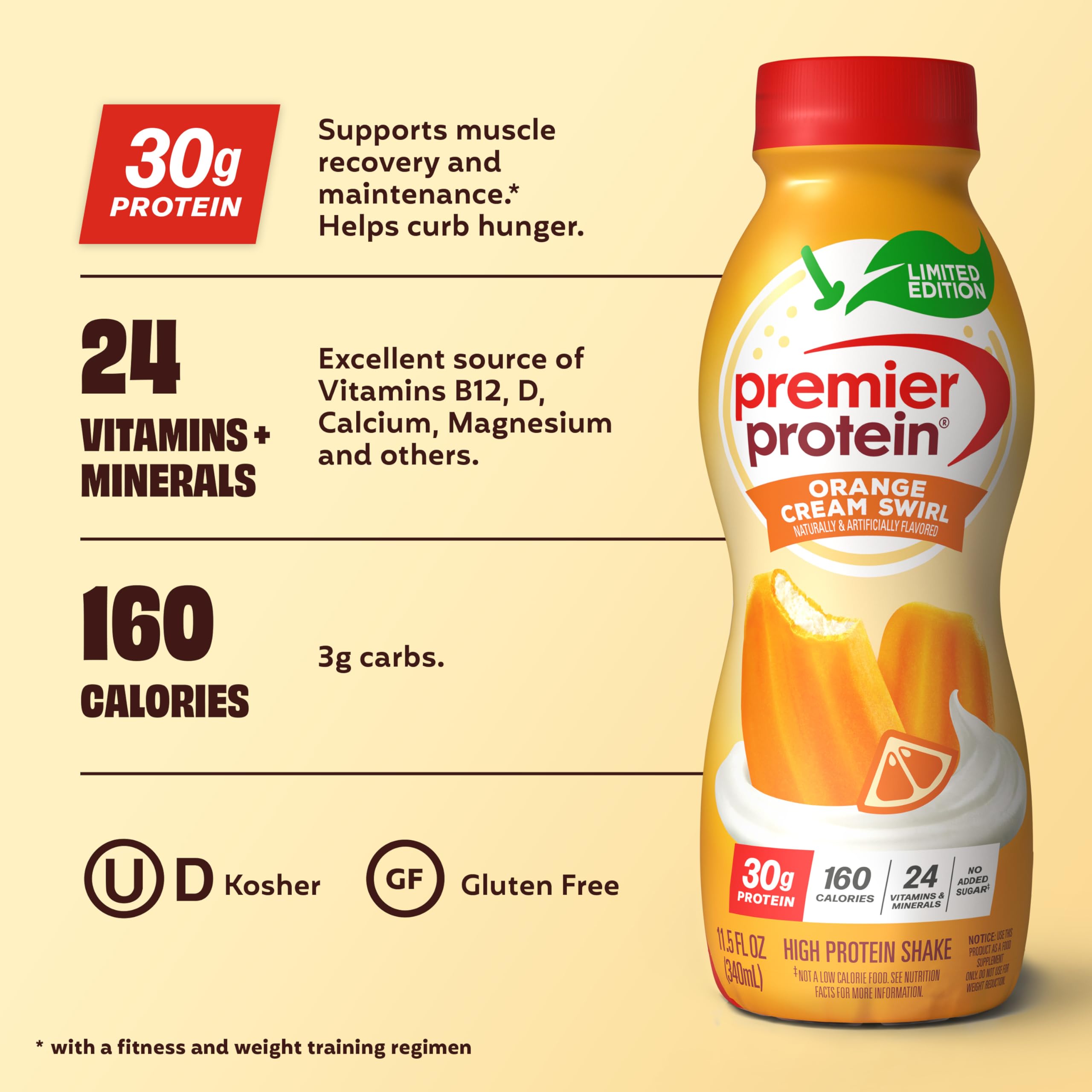 Premier Protein batido vertido en vaso para una toma rápida y nutritiva