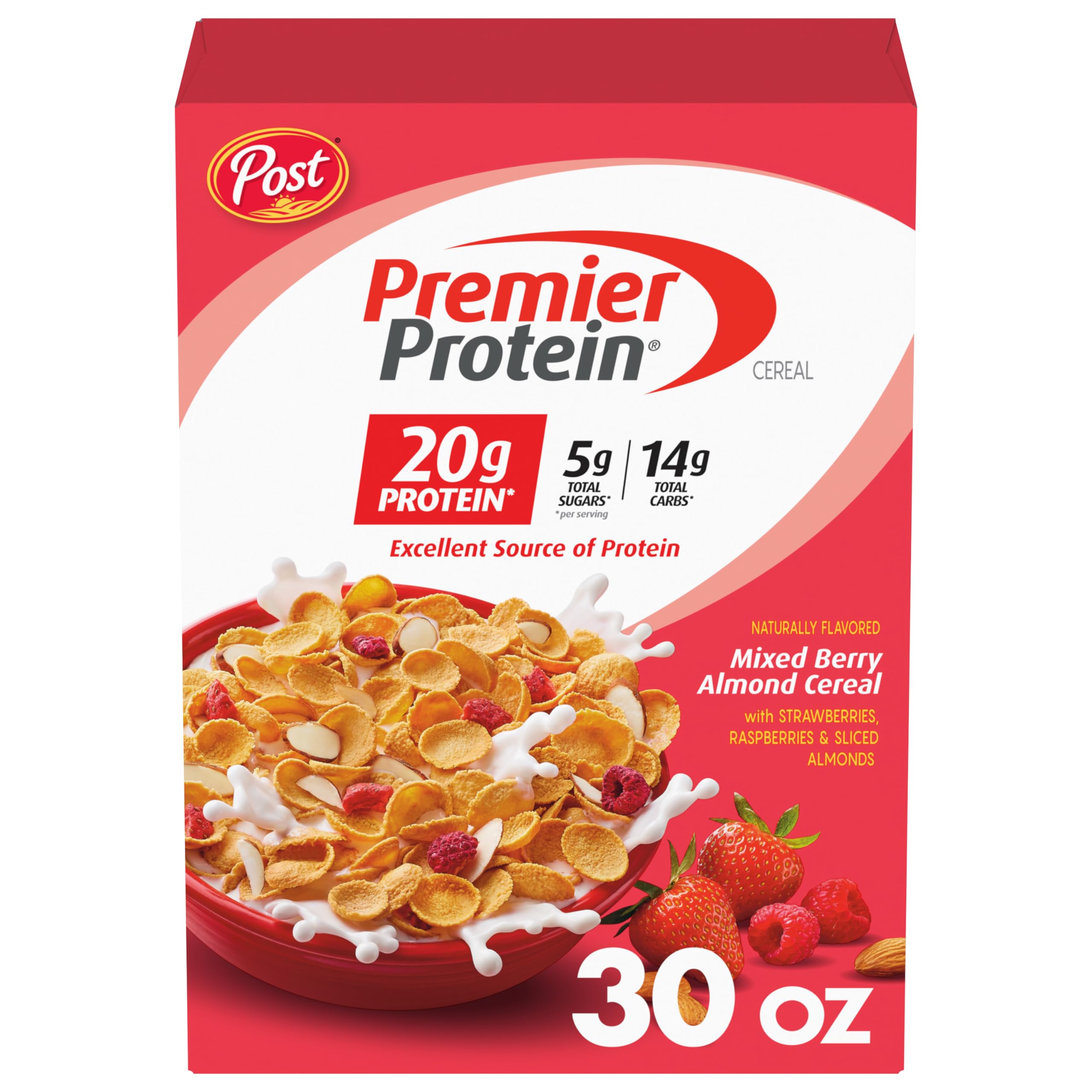 Premier Protein bolsa 30 oz frente mostrando marca y formato práctico