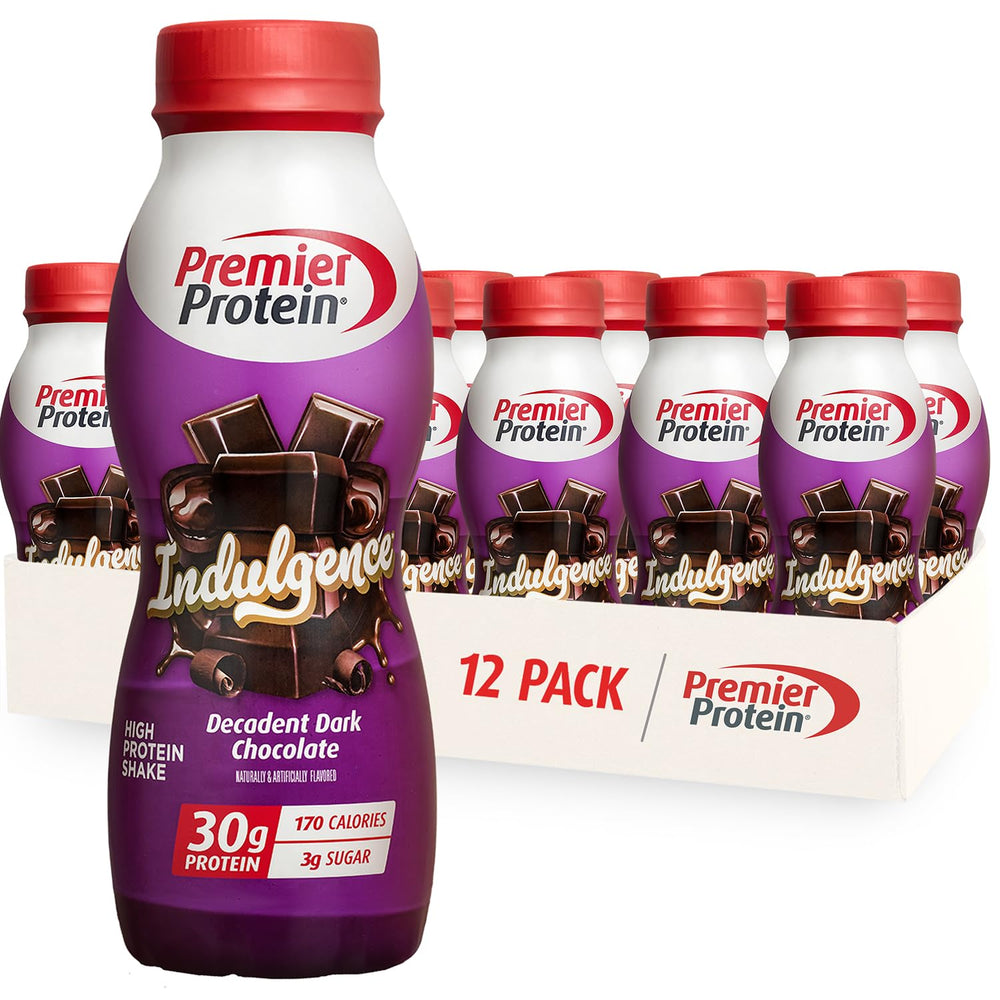 Premier Protein botella frente mostrando diseño y propuesta indulgente