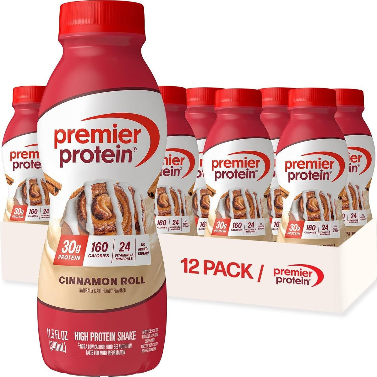 Premier Protein botella frontal mostrando etiqueta y conveniencia portátil