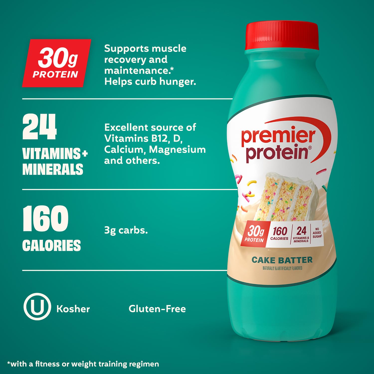Premier Protein primer plano textura cremosa del batido y sensación de sabor