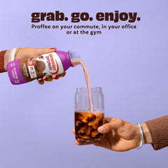 Premier Protein chocolate bottle in hand for convenient on-the-go energy