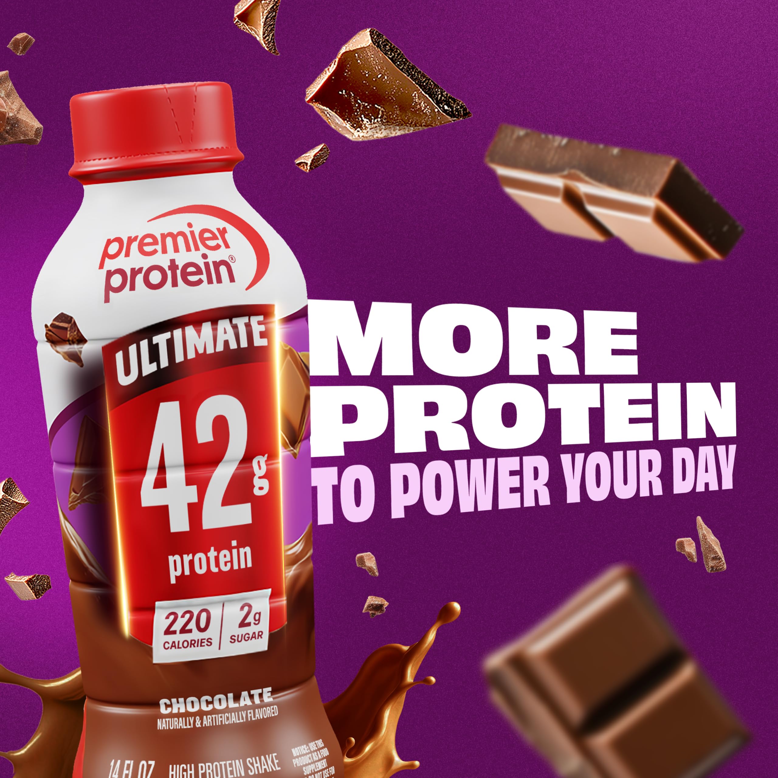 Premier Protein detalle de textura cremosa, chocolate con sensación milkshake