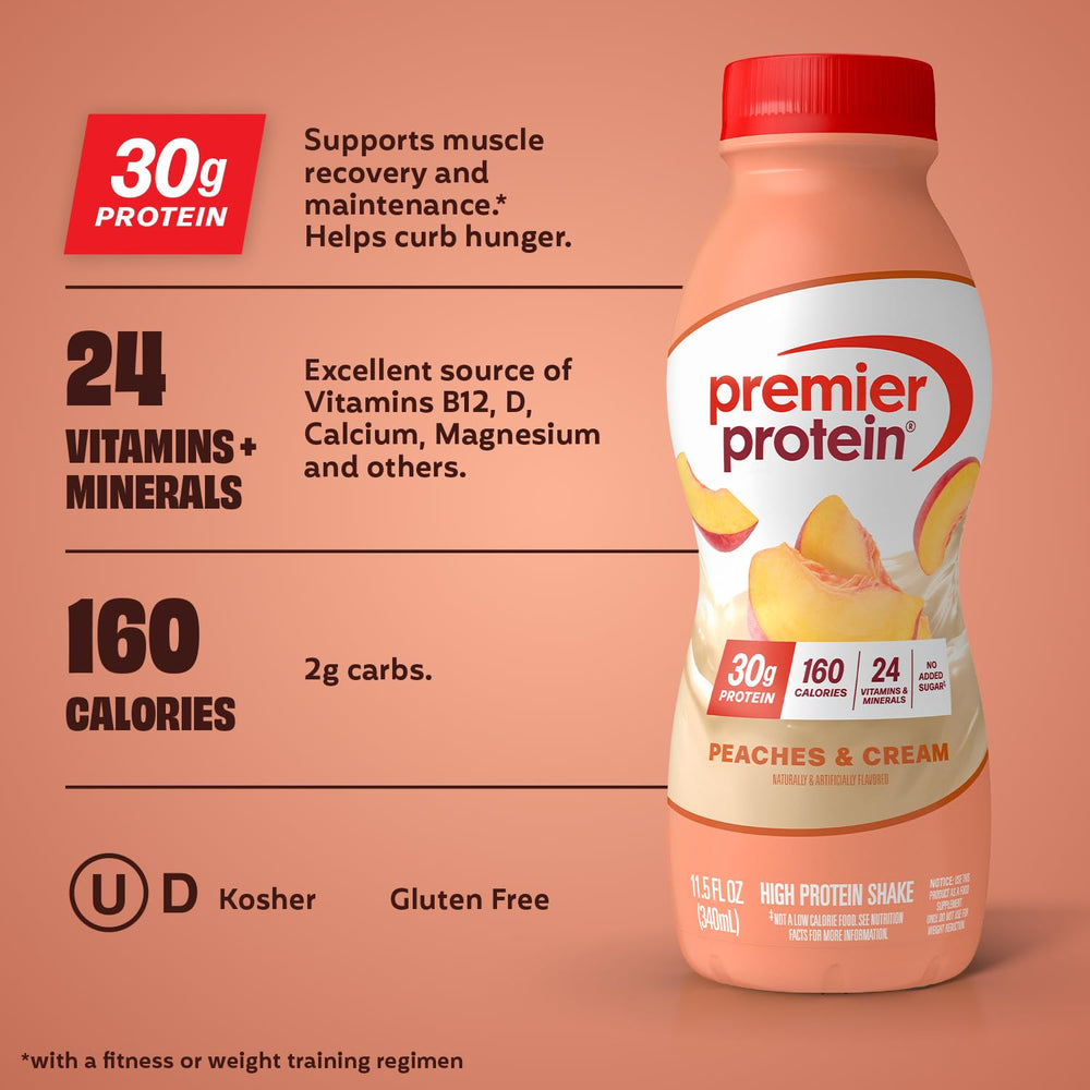 Premier Protein etiqueta y cierre detallados resaltando información nutricional clara