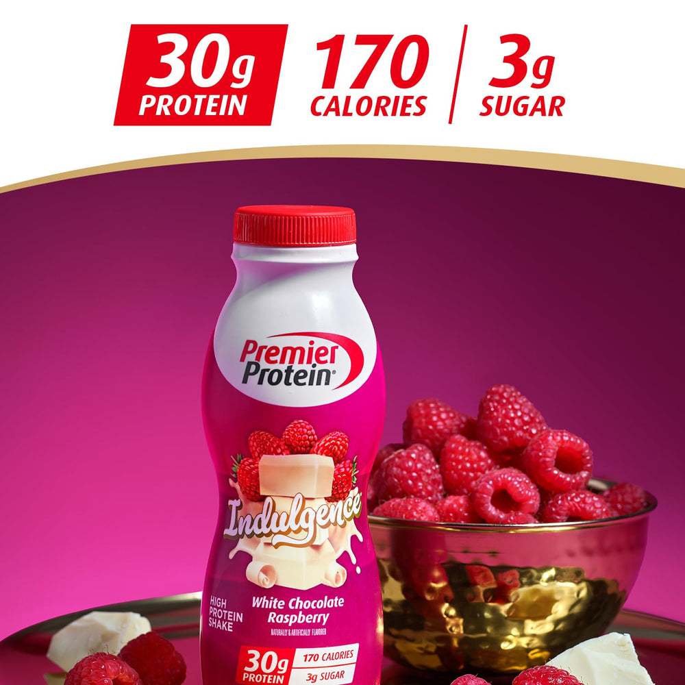 Premier Protein etiqueta nutricional mostrando 30 g proteína y vitaminas