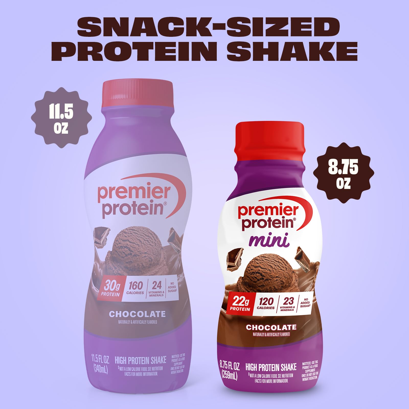 Premier Protein MINIs pack de 12 botellas listo para almacenamiento