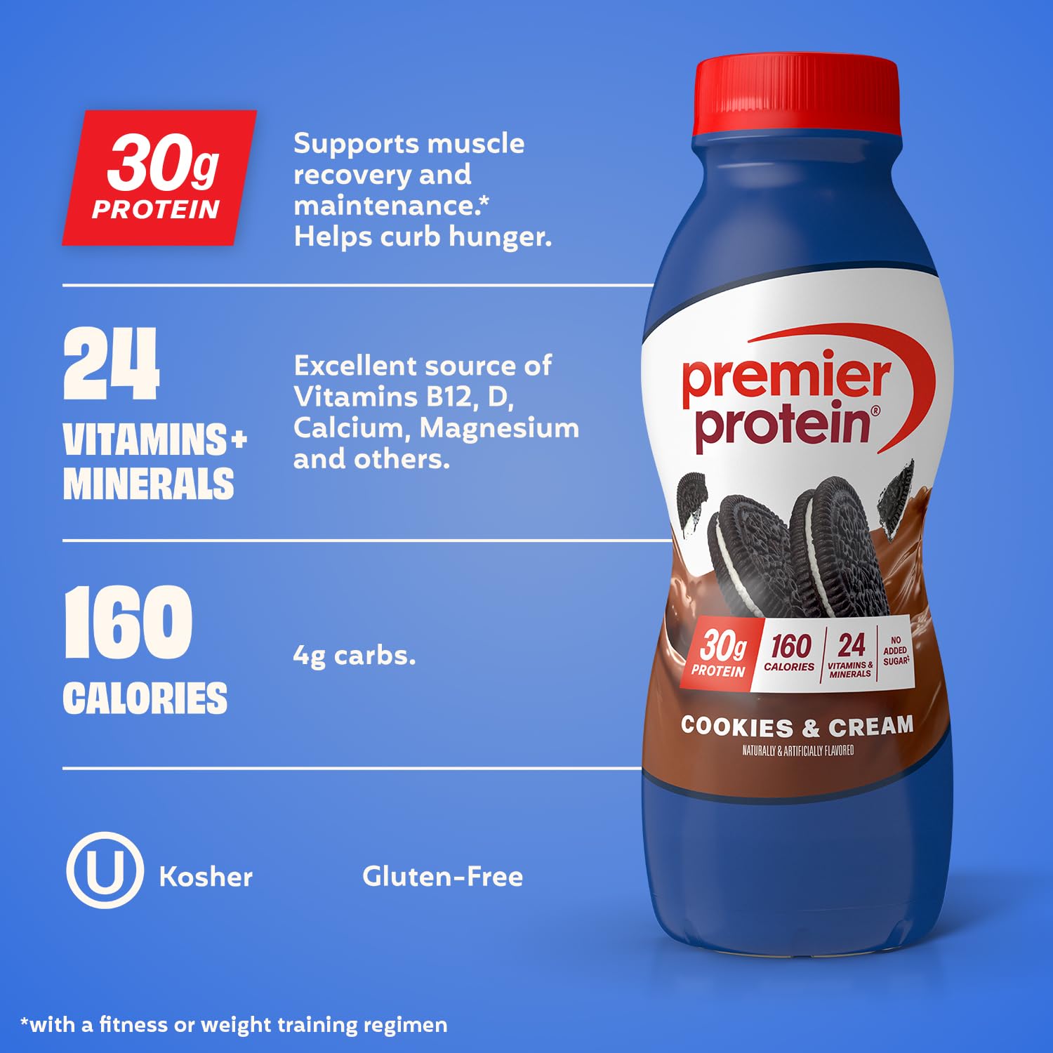 Premier Protein primer plano de textura cremosa destacando sabor y suavidad