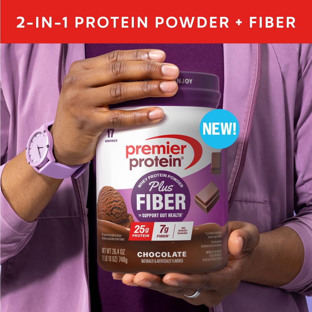 Premier Protein primer plano polvo fino y cremoso, fácil disolución garantizada
