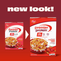 Premier Protein primer plano de hojuelas crujientes que resalta textura