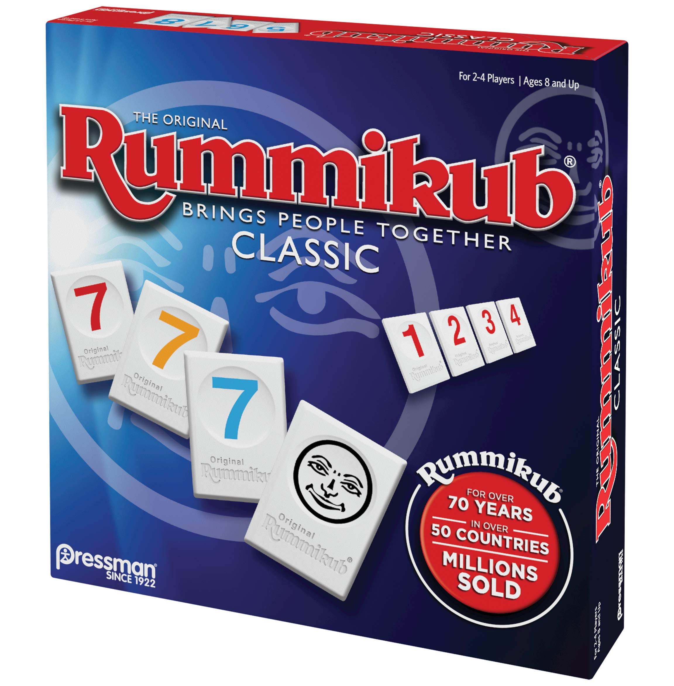 Pressman Rummikub atril en mano para mostrar tamaño y facilidad de agarre