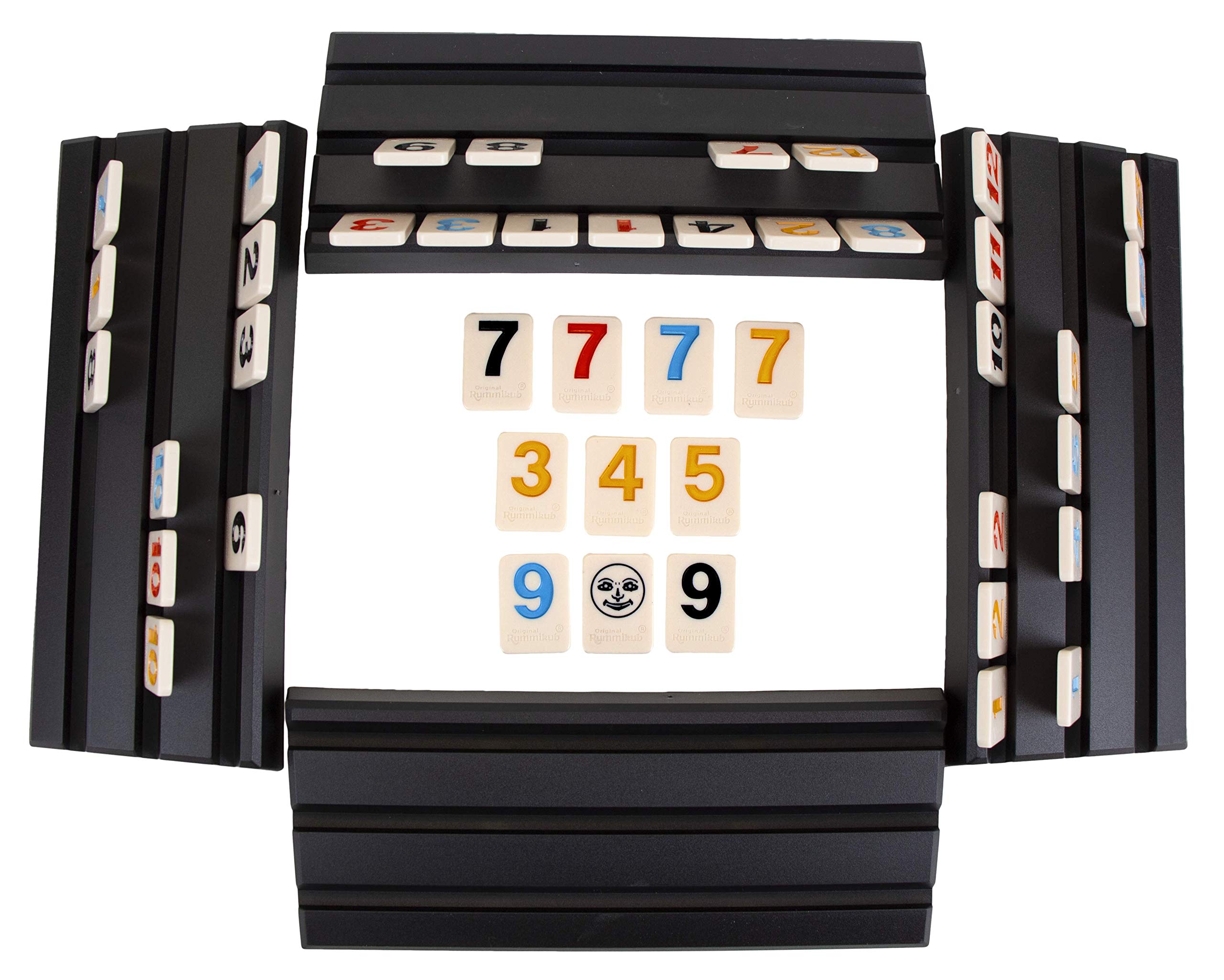 Pressman Rummikub soportes plásticos con fichas ordenadas, organización cómoda