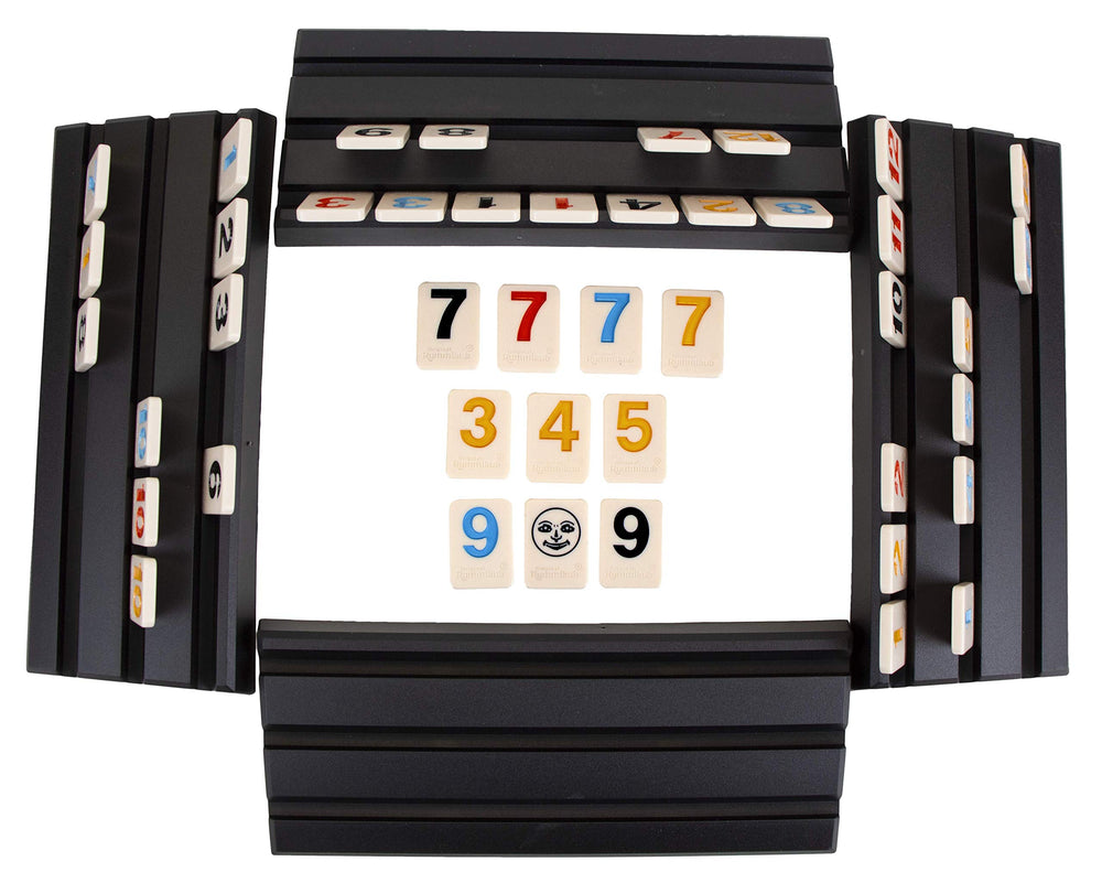 Pressman Rummikub soportes plásticos con fichas ordenadas, organización cómoda