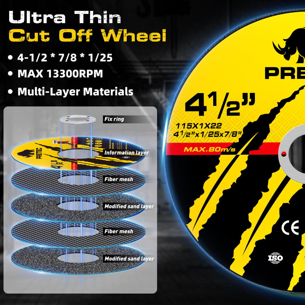 PRETEC 60-grit flap disc texture close-up for longer-lasting sanding