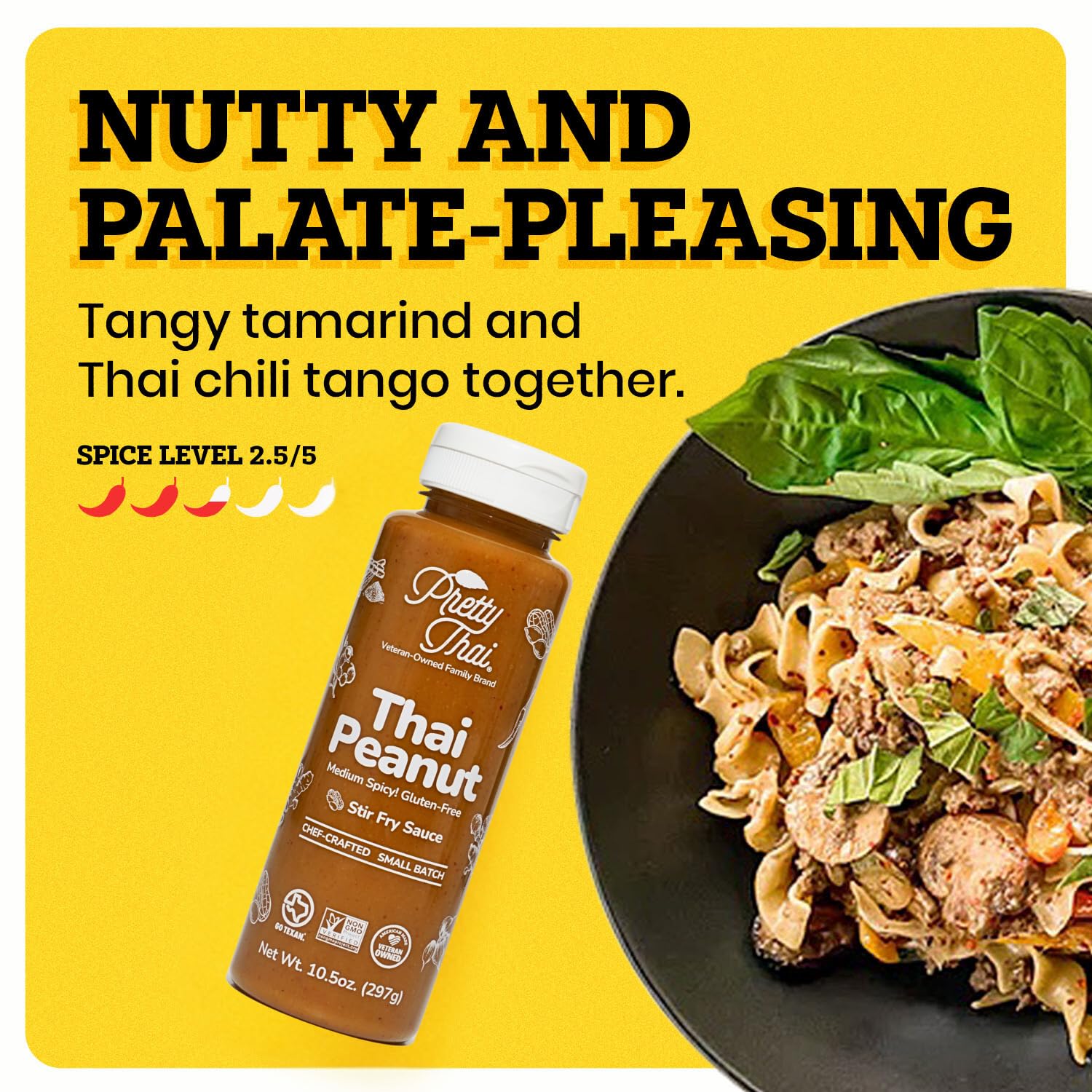 Pretty Thai salsa sobre salteado de verduras mejorando sabor y aroma