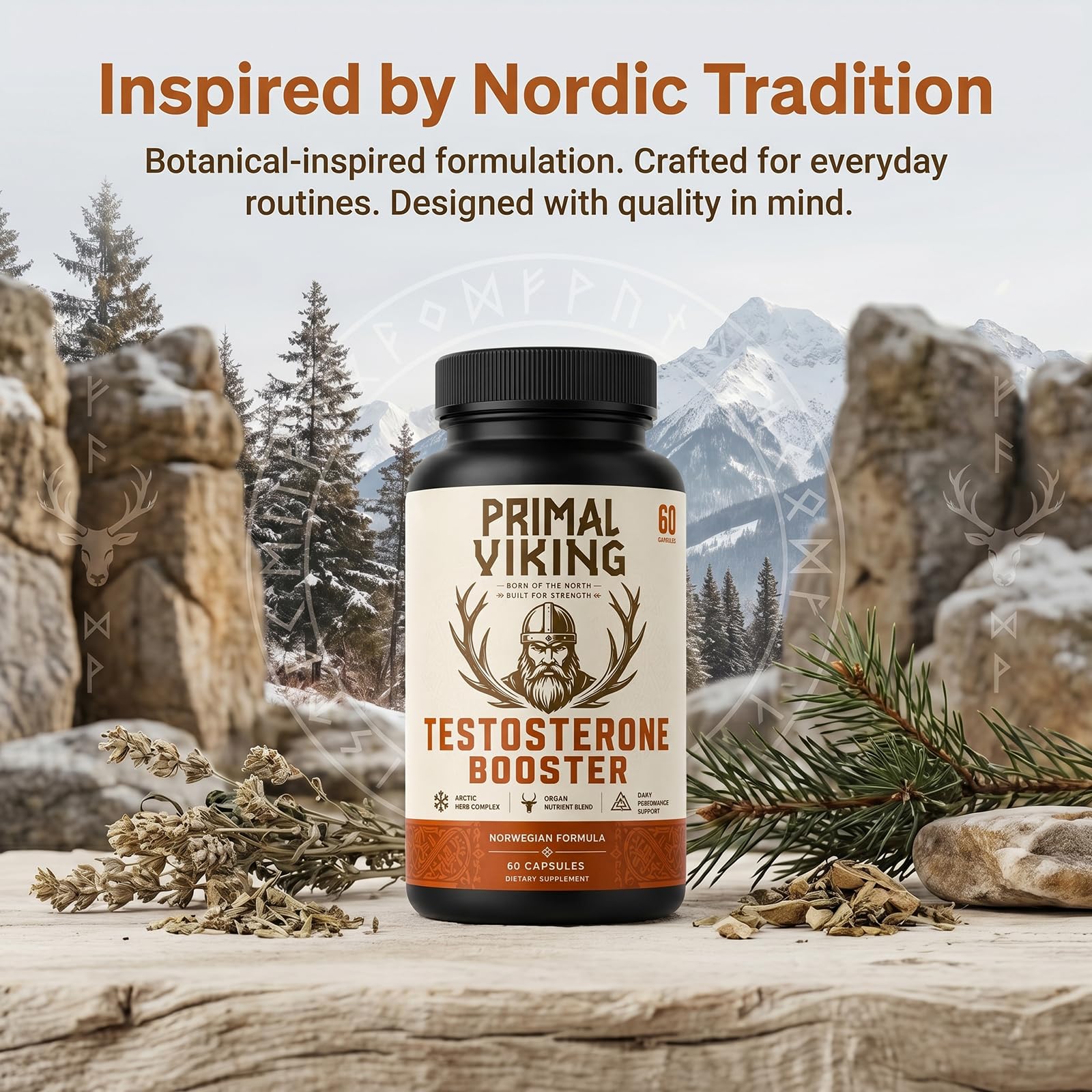 Primal Viking etiqueta detallada mostrando ingredientes y calidad de formulación