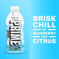 PRIME HYDRATION Cherry Ice vertido en vaso, sabor intenso y refrescante