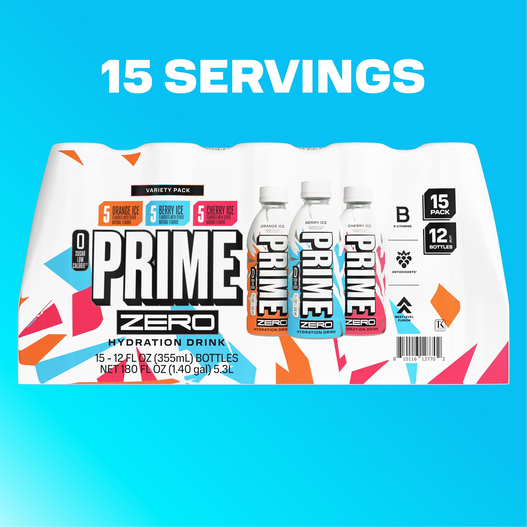 PRIME HYDRATION etiqueta nutricional mostrando electrolitos y vitaminas B