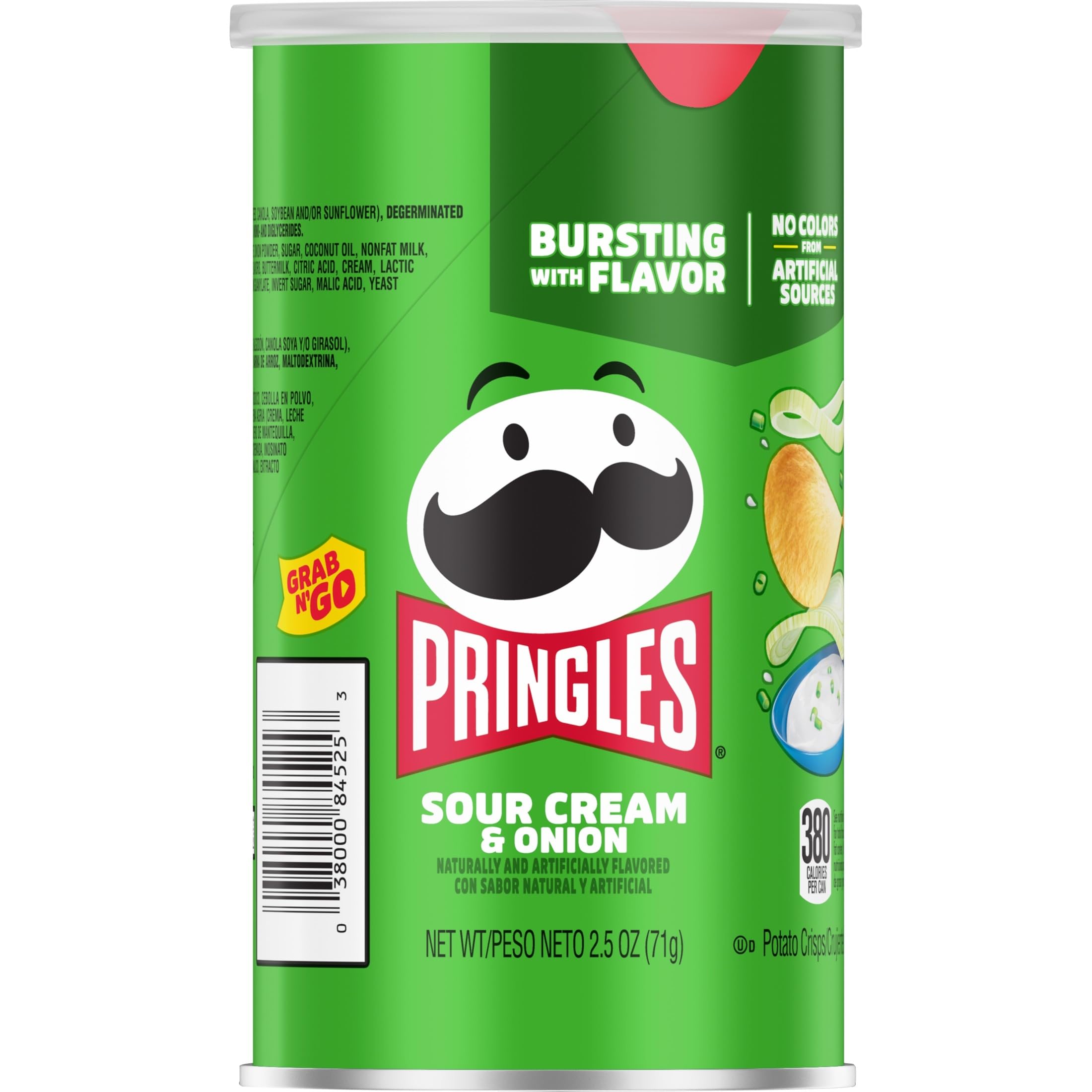 Pringles comparación tamaño en mano para evaluar porción individual