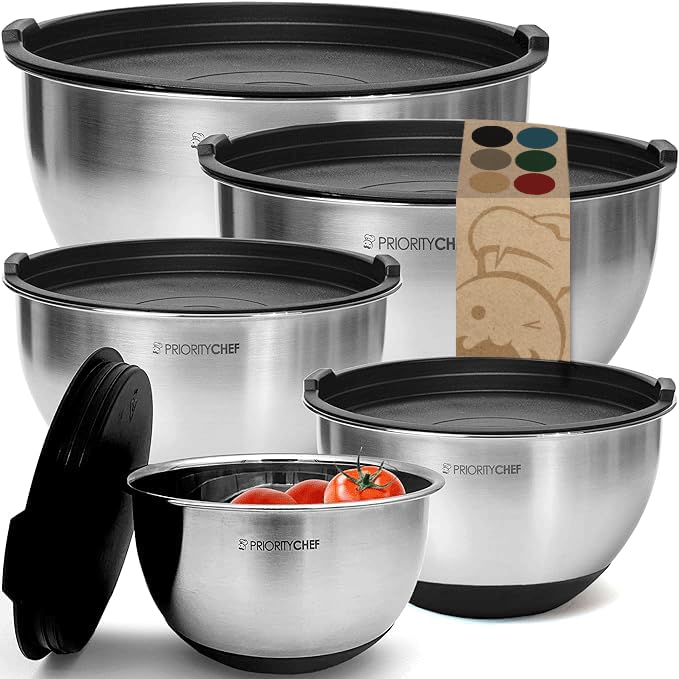 Priority Chef cuencos apilados con tapas, ahorro de espacio en cocina