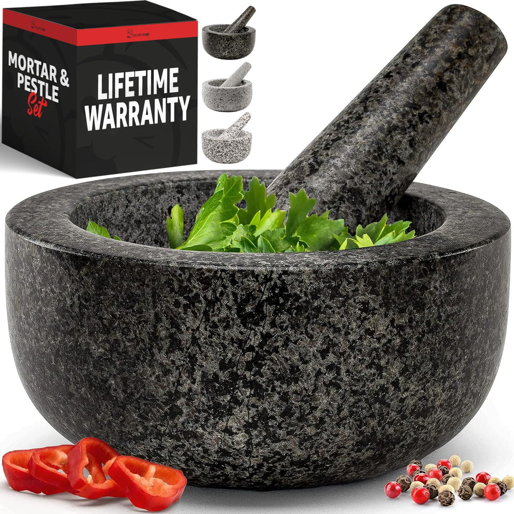 Priority Chef mortero frontal mostrando diseño robusto y capacidad