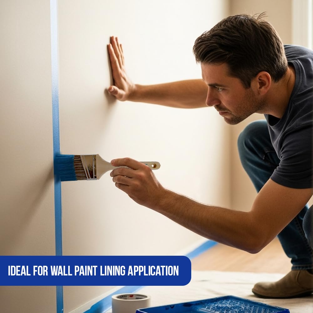 Pro Grade 3-inch brush trimming baseboard showcasing efficient coverage on larger trim
