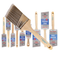 Pro Grade front packaging showing all ten angled brushes and sizes for quick selection