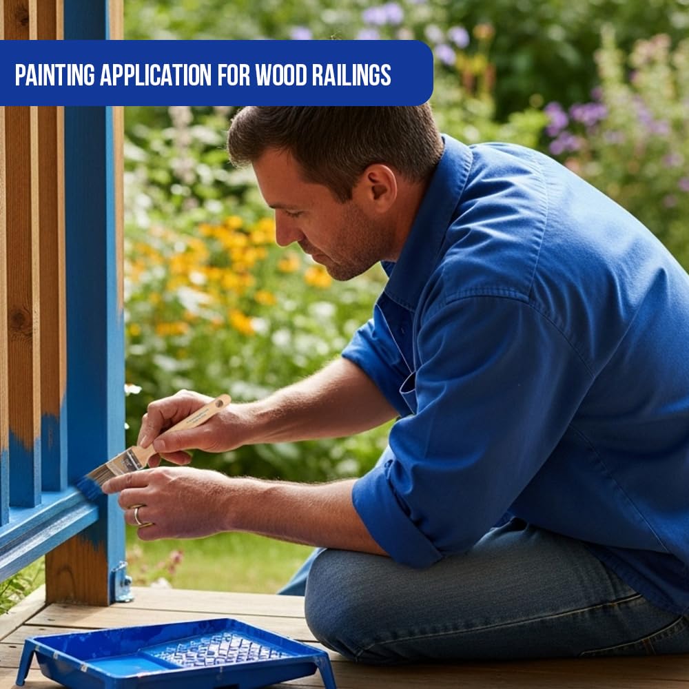 Pro Grade wooden handle detail showing ergonomic grip for reduced hand fatigue during painting