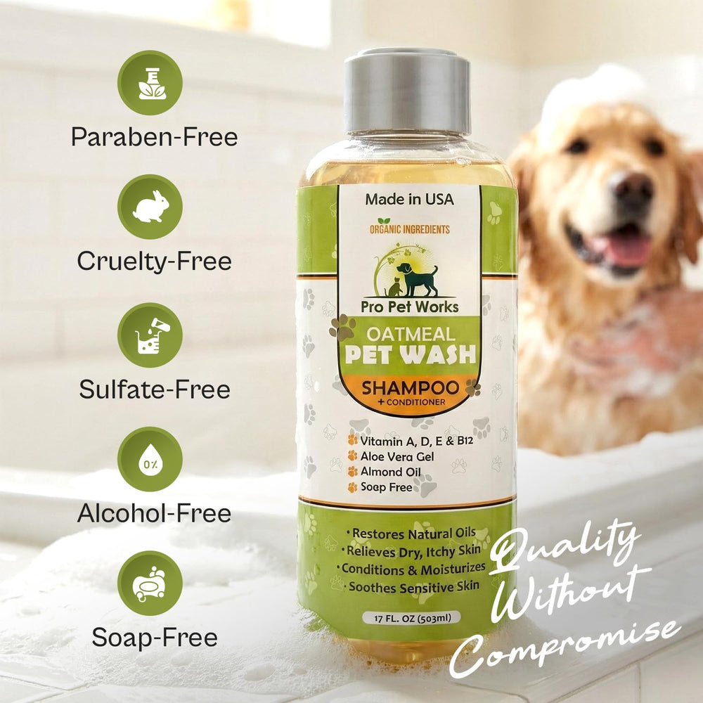 Pro Pet Works detalle de etiqueta con ingredientes naturales y sin sulfatos