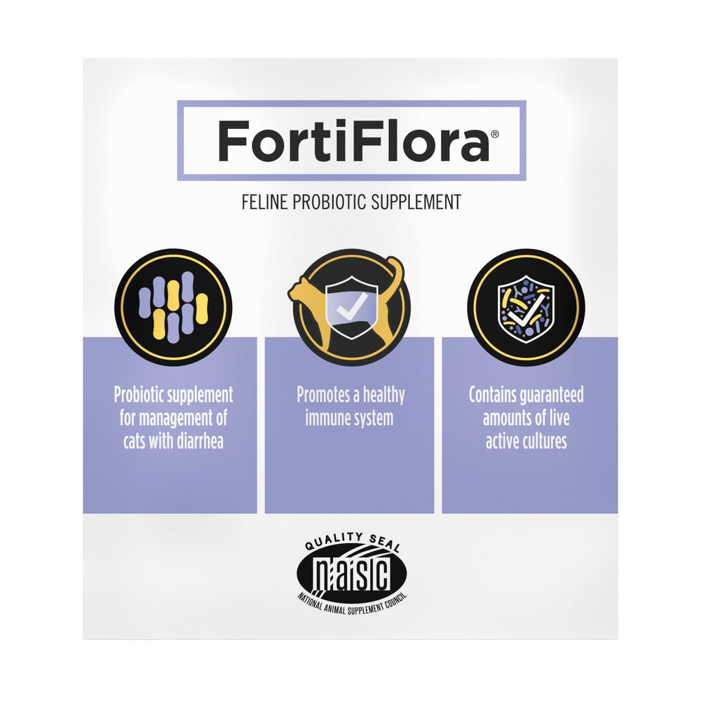 Pro Plan FortiFlora escenario veterinario con producto como apoyo recomendado