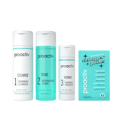 Proactiv empaque frontal del kit 3 pasos mostrando componentes y duración de 90 días