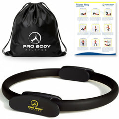 ProBody Pilates aro frontal negro muestra tamaño y diseño portátil