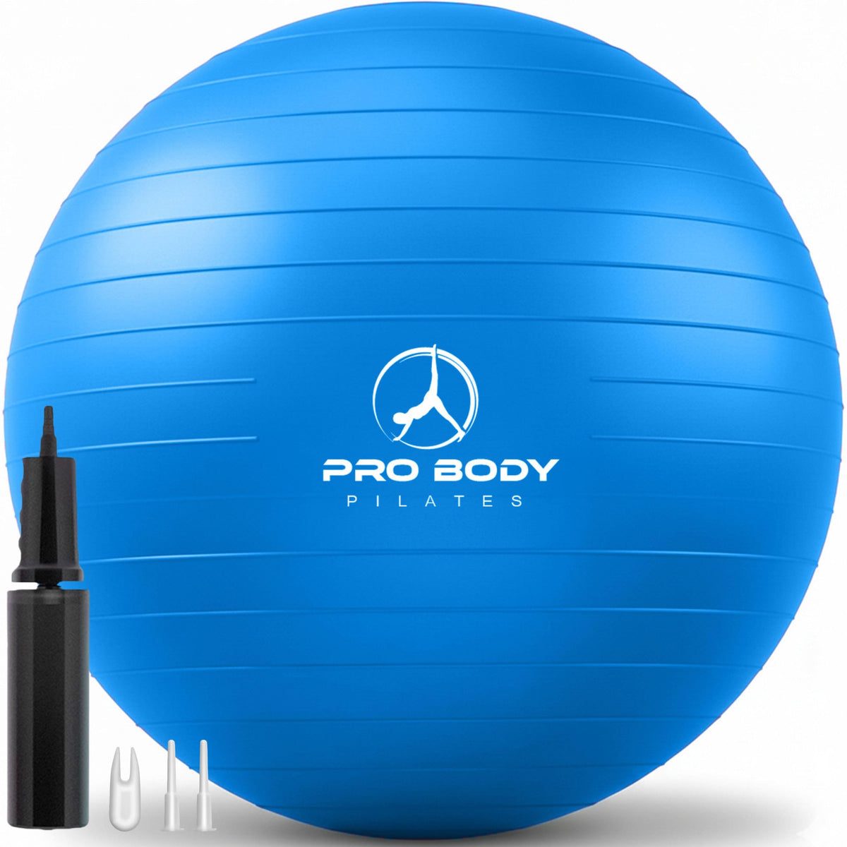ProBody Pilates pelota 65 cm vista frontal, estabilidad y durabilidad