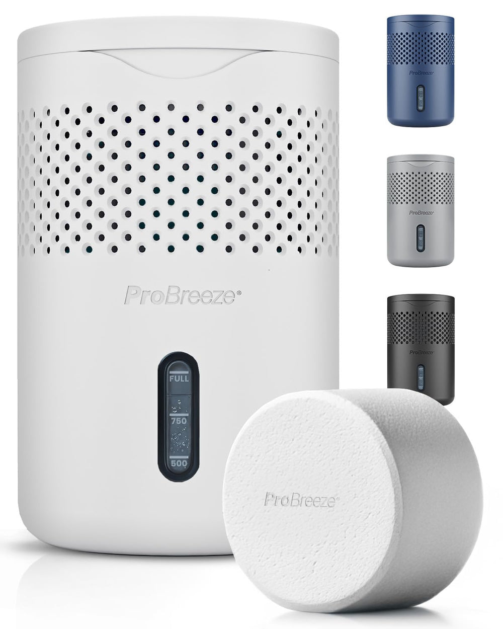 Pro Breeze Osmo vista frontal blanca mostrando tanque recolector usable