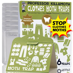 Professor Killamoth empaque frontal mostrando pack de 6 trampas, protección inmediata