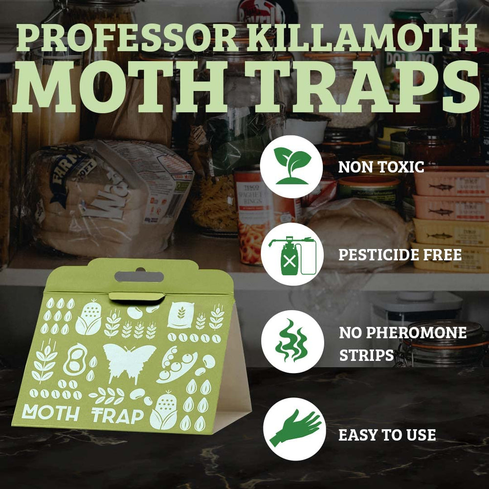 Professor Killamoth trampa colocada en estantería protegiendo alimentos secos