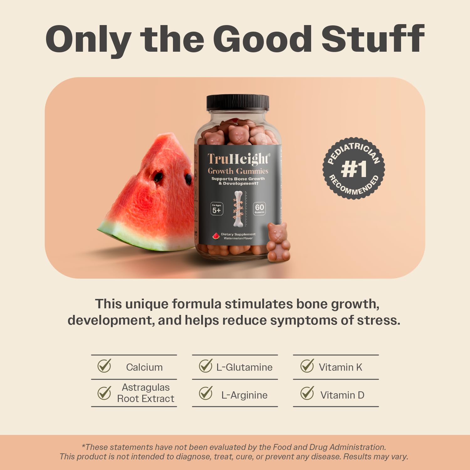 ProHeight etiqueta de TruHeight enfocada en lista de ingredientes y beneficios para huesos