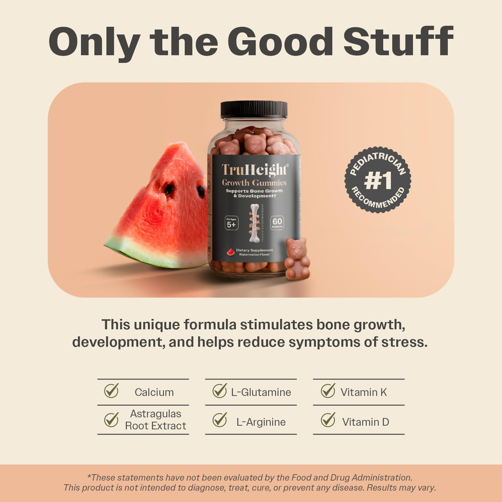 ProHeight etiqueta de TruHeight enfocada en lista de ingredientes y beneficios para huesos